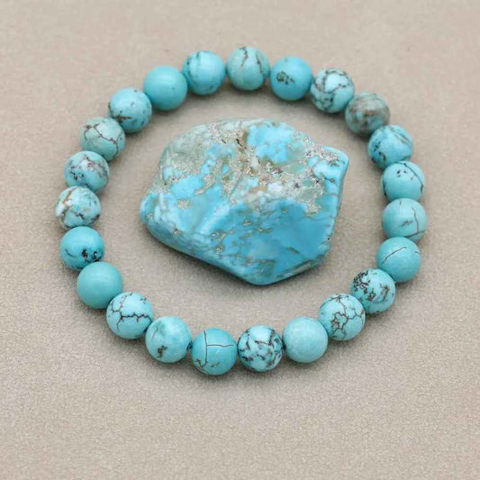 Yiren - Turquoise Parelarmband